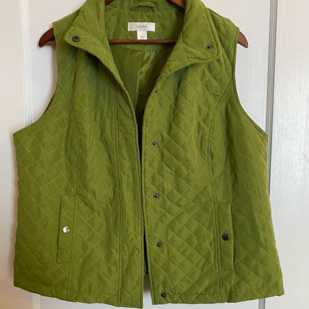 Green quilted vest 1x Christopher and Banks